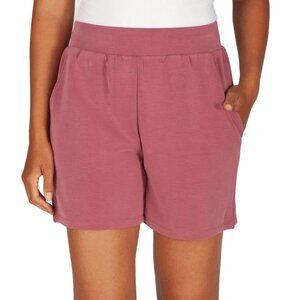 LazyPants Women's Active Luxe Pockets Stretch Soft Shorts (Berry, Medium)